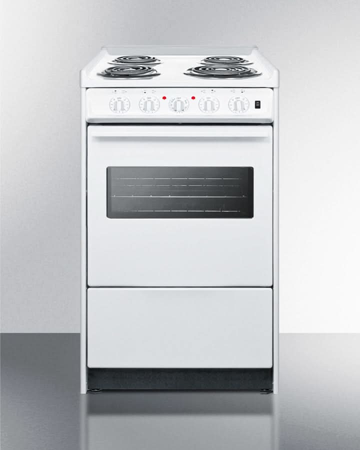 Summit 24 Electric Range with Storage Drawer and Manual Clean Oven White - WEM110RW