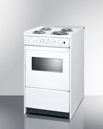 Summit 24 Electric Range with Storage Drawer and Manual Clean Oven White - WEM110RW