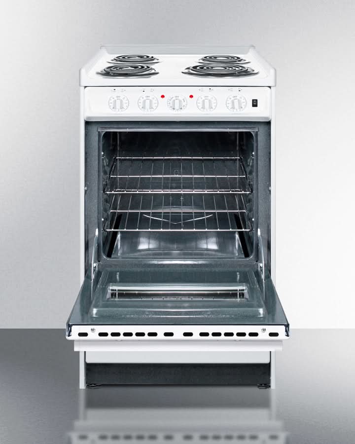 Summit 24 Electric Range with Storage Drawer and Manual Clean Oven White - WEM110RW