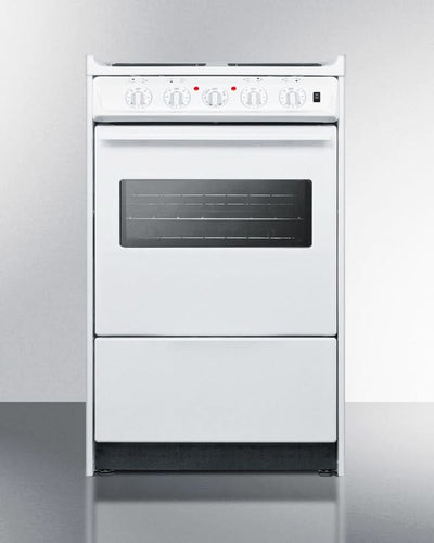 Summit 24 Electric Range with Storage Drawer and Manual Clean Oven White - WEM110RW