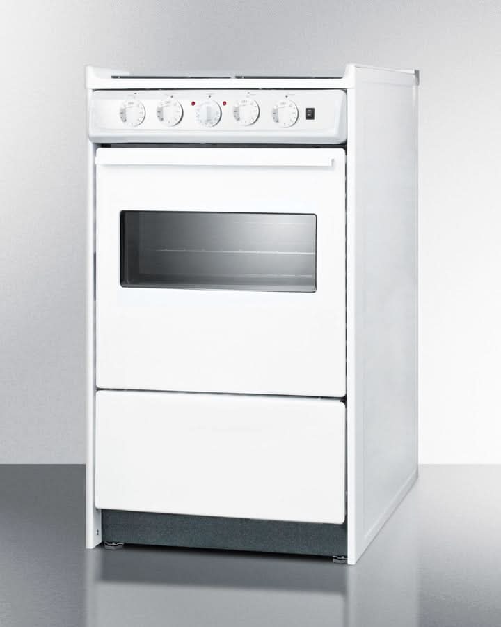 Summit 24 Electric Range with Storage Drawer and Manual Clean Oven White - WEM110RW