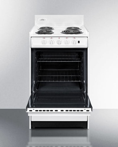 Summit 24 Electric Coil Top Range with Manual Clean Oven White - WEM1171Q