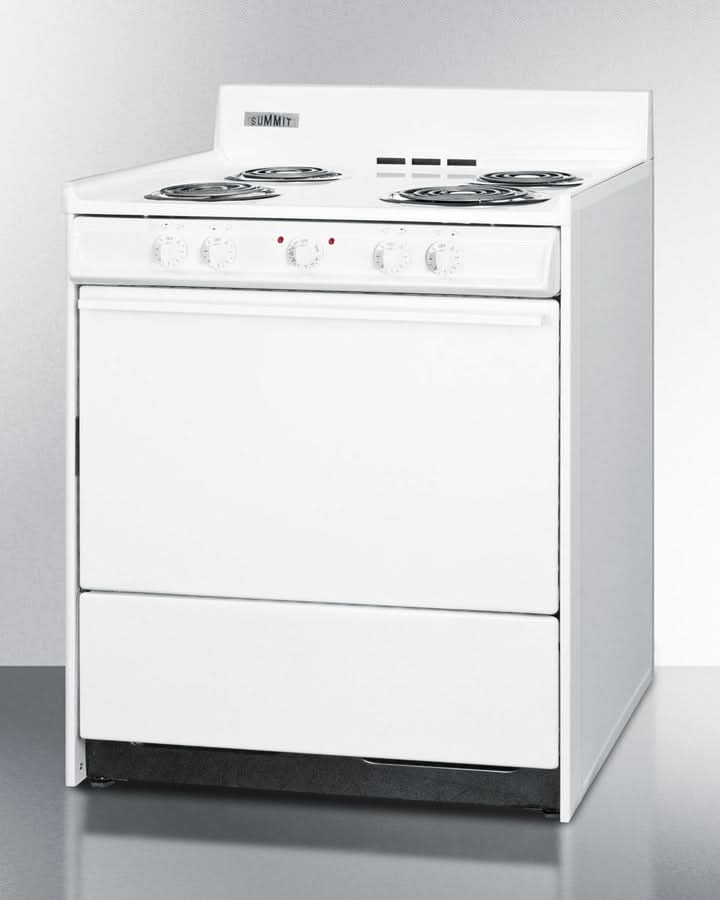 Summit 24 Apartment-Sized Electric Range with Coil Elements White - WEM210