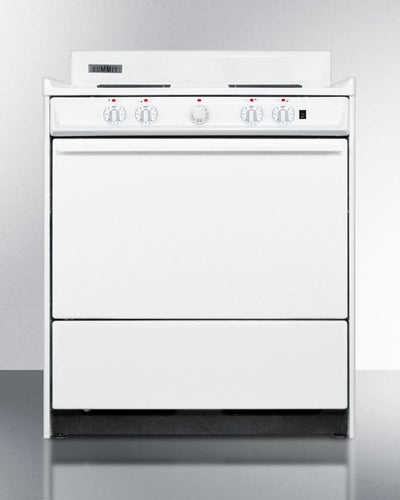 Summit 24 Electric Range with 4 Coil Elements and Oven Storage White - WEM2171Q