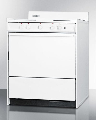 Summit 24 Electric Range with 4 Coil Elements and Oven Storage White - WEM2171Q