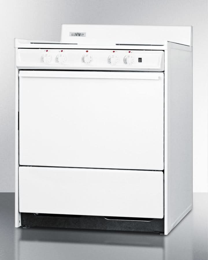 Summit 24 Electric Range with 4 Coil Elements and Oven Storage White - WEM2171Q