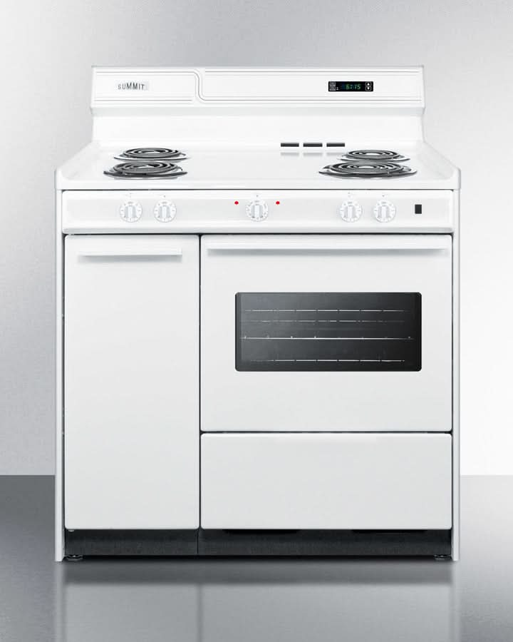 Summit 30 Electric Range with 4 Coil Elements and Storage Compartment White - WEM430KW