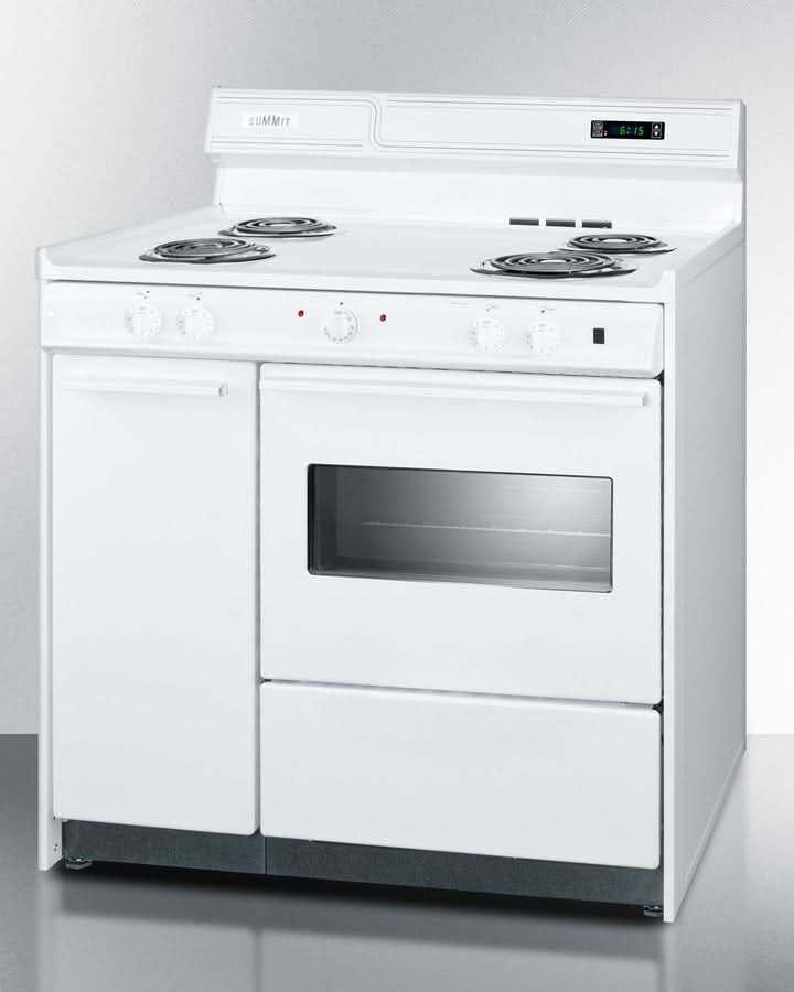 Summit 30 Electric Range with 4 Coil Elements and Storage Compartment White - WEM430KW