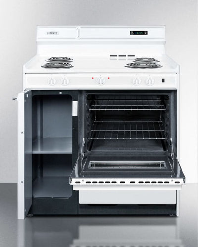 Summit 30 Electric Range with 4 Coil Elements and Storage Compartment White - WEM430KW