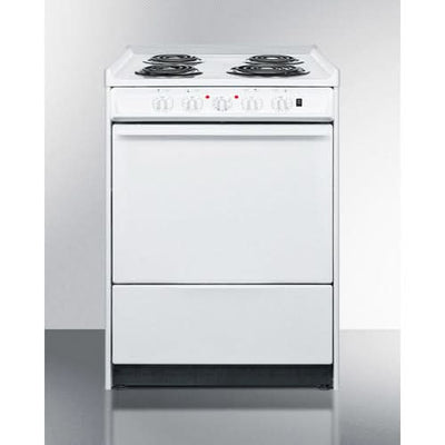 Summit 24 Electric Range with Waist-High Broiler and Adjustable Racks White - WEM610R