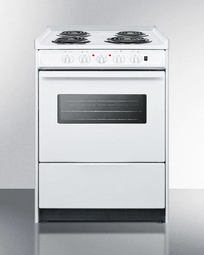 Summit 24 Wide Electric Coil Top Range with Storage Drawer White - WEM610RW