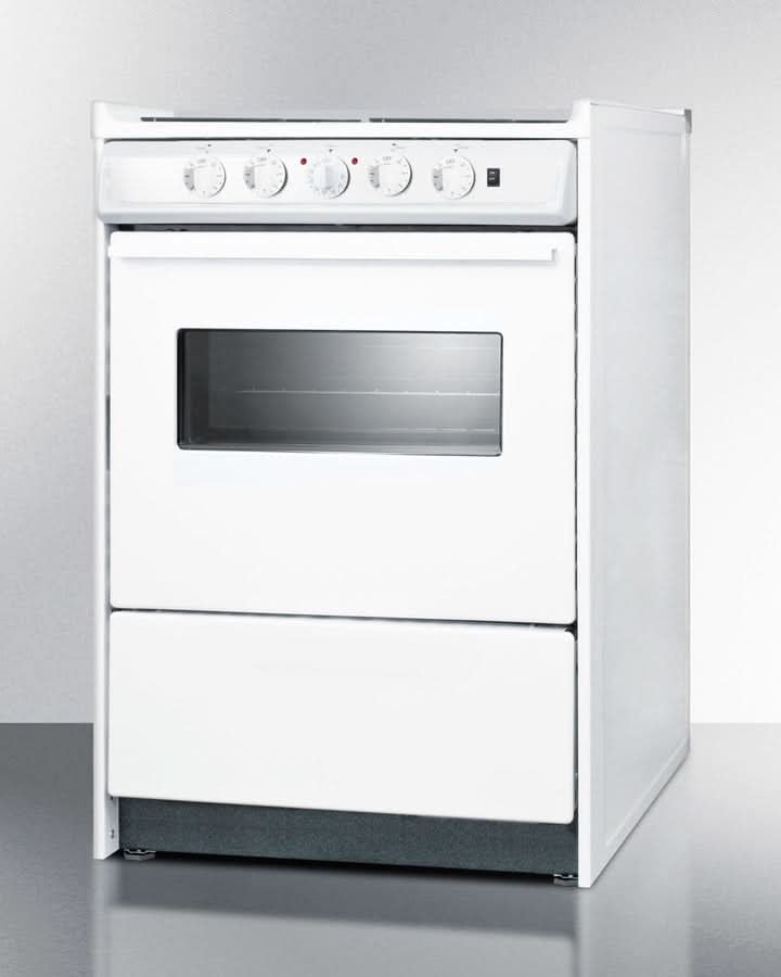 Summit 24 Wide Electric Coil Top Range with Storage Drawer White - WEM610RW