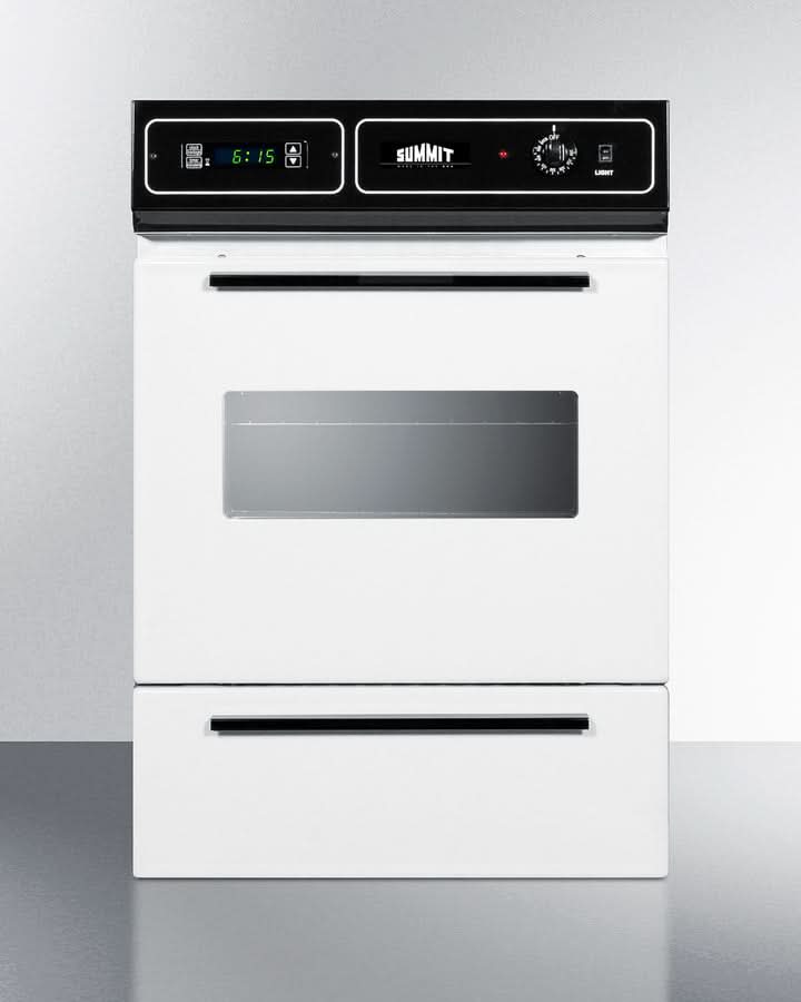 Summit 24 Wide Electric Wall Oven, 115V White - WEM715KW
