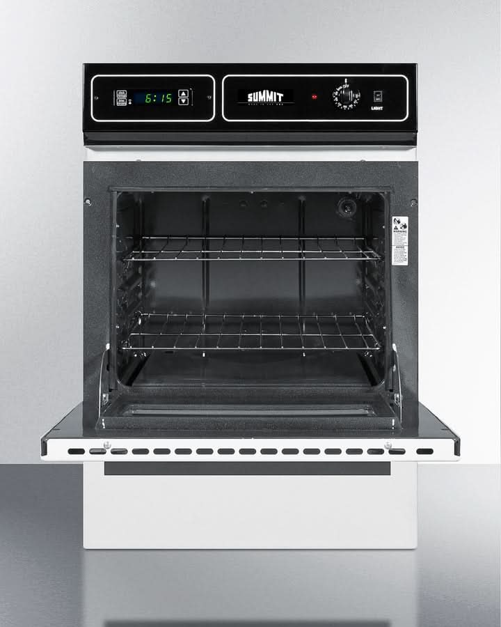 Summit 24 Wide Electric Wall Oven, 115V White - WEM715KW
