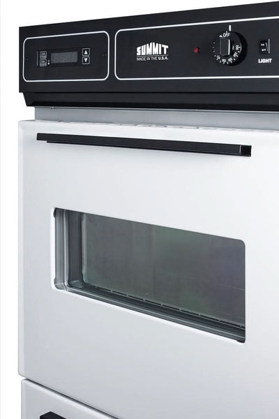 Summit 24 Wide Electric Wall Oven, 115V White - WEM715KW