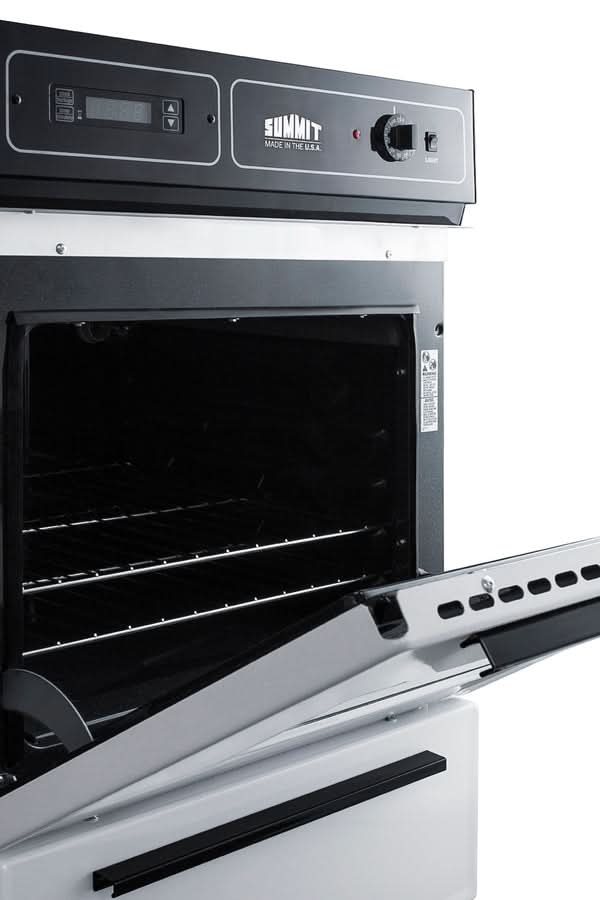 Summit 24 Wide Electric Wall Oven, 115V White - WEM715KW