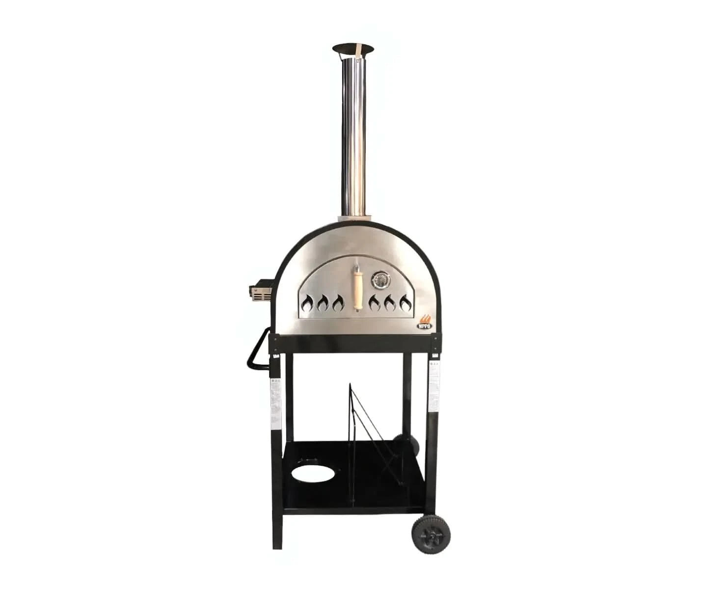 WPPO Hybrid 25 inch Wood/Gas-Fired Oven/Pizza Oven - Black - WKE-04WG-BLK