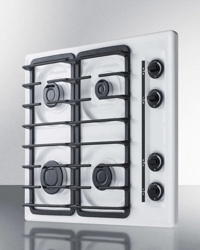 Summit 24 Wide 4 Burner Gas Cooktop White - WTL033S