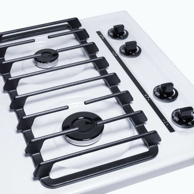 Summit 24 Wide 4 Burner Gas Cooktop White - WTL033S