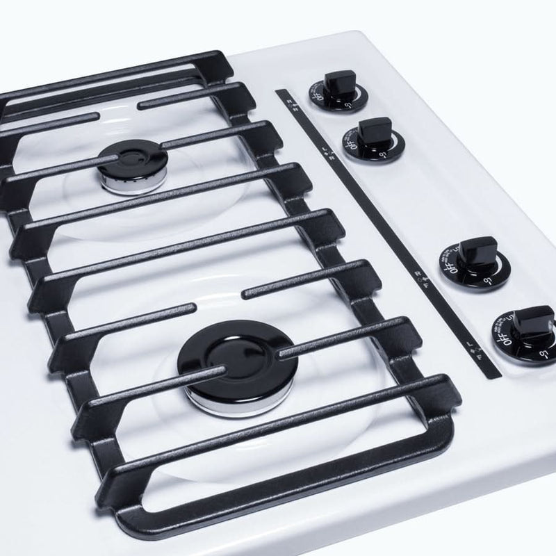 Summit 24 Wide 4 Burner Gas Cooktop White - WTL033S