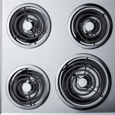 Summit 24 Wide 230V 4-Burner Coil Cooktop Stainless Steel - ZEL03