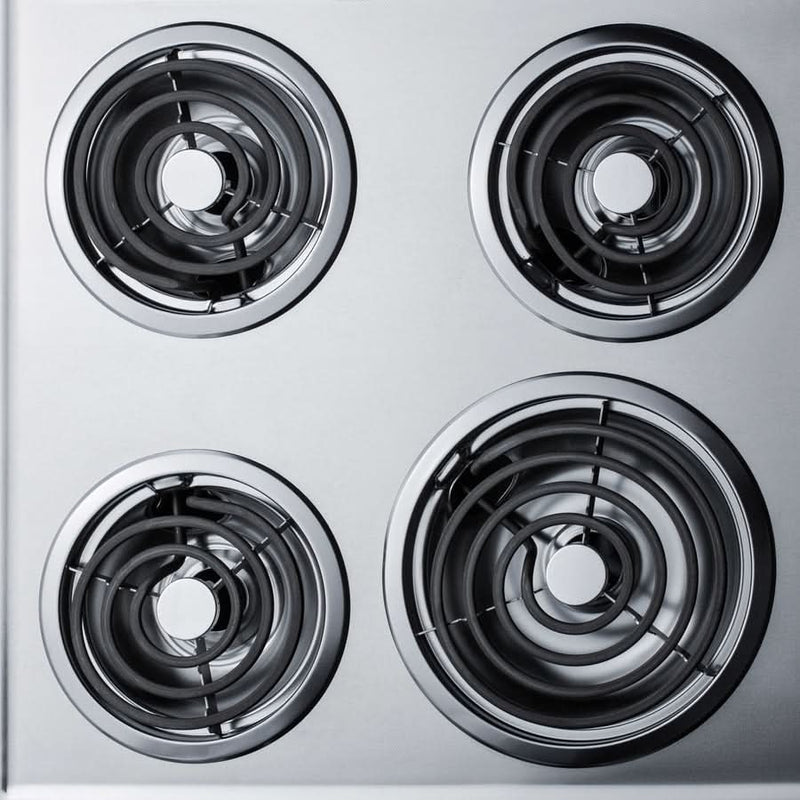 Summit 24 Wide 230V 4-Burner Coil Cooktop Stainless Steel - ZEL03