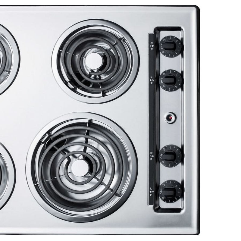 Summit 24 Wide 230V 4-Burner Coil Cooktop Stainless Steel - ZEL03