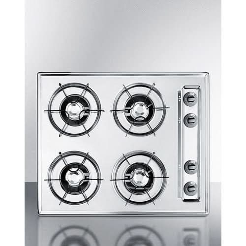Summit 24 Wide 4 Burner Gas Cooktop Stainless Steel - ZNL033