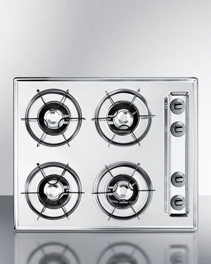 Summit 24 Wide 4 Burner Gas Cooktop Stainless Steel - ZNL03P