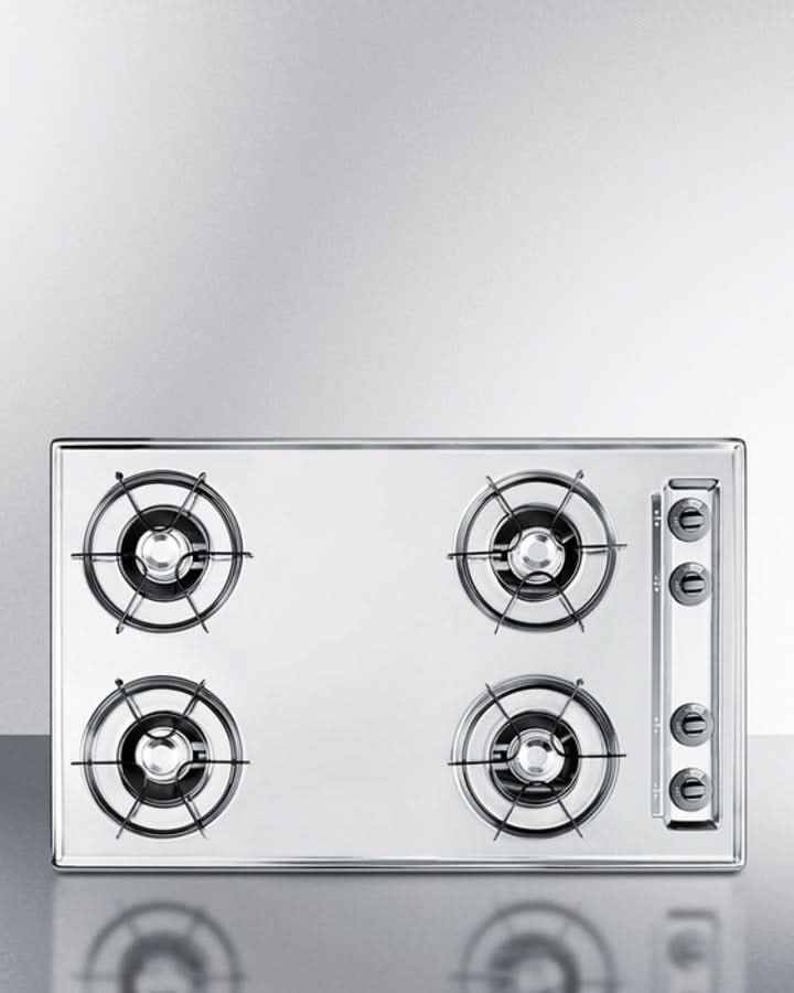 Summit 30 Wide 4 Burner Gas Cooktop Stainless Steel - ZNL05P