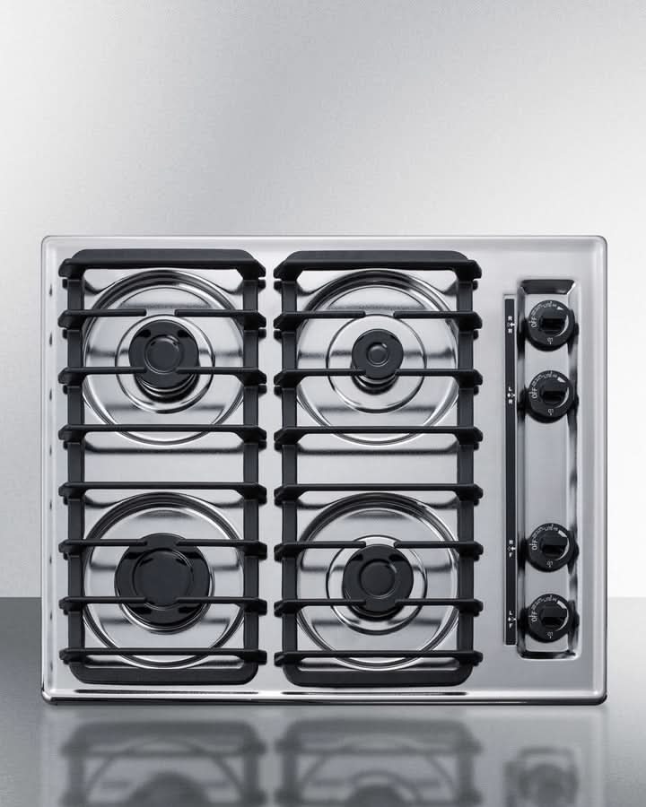 Summit 24 Wide 4 Burner Gas Cooktop Stainless Steel - ZTL033S