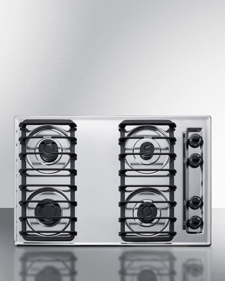 Summit 30 Wide 4 Burner Gas Cooktop Stainless Steel - ZTL053S