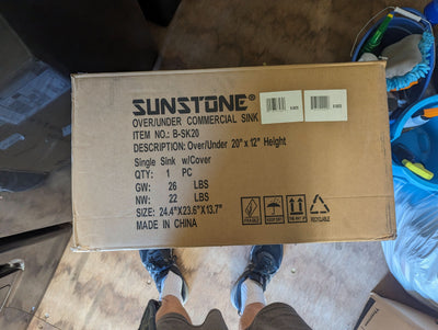 Sunstone Over/Under 20 x 12 Height Single Basin Sinks Open Box- B-SK20-OB