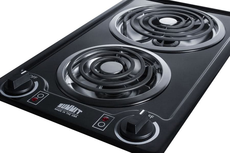 Summit - 12 Wide 115V 2-Burner Coil Cooktop - CCE212BL