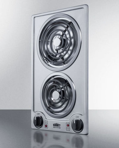 Summit - 12 Wide 115V 2-Burner Coil Cooktop - CCE213SS