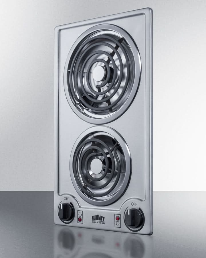 Summit - 12 Wide 115V 2-Burner Coil Cooktop - CCE213SS