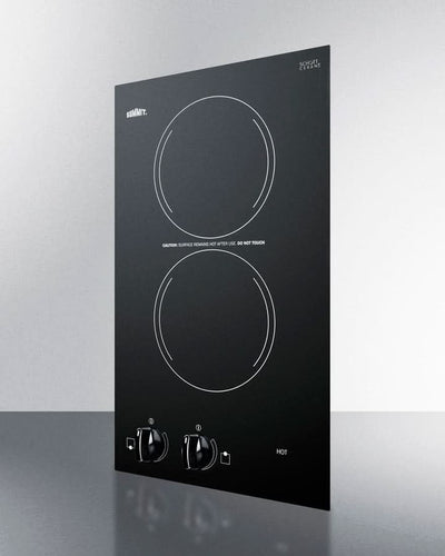 Summit - 12 Wide 115V 2-Burner Radiant Cooktop - CR2110B