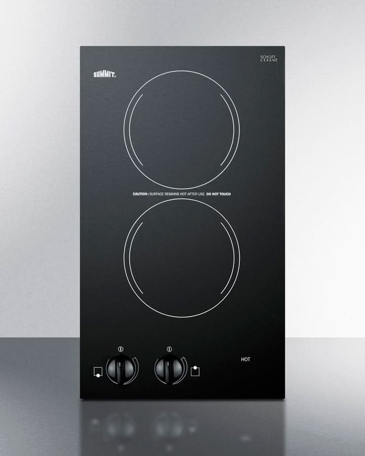 Summit - 12 Wide 230V 2-Burner Radiant Cooktop - CR2220B