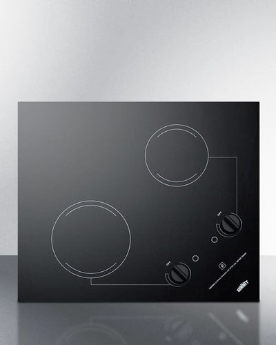 Summit - 21 Wide 115V 2-Burner Radiant Cooktop - CR2B121