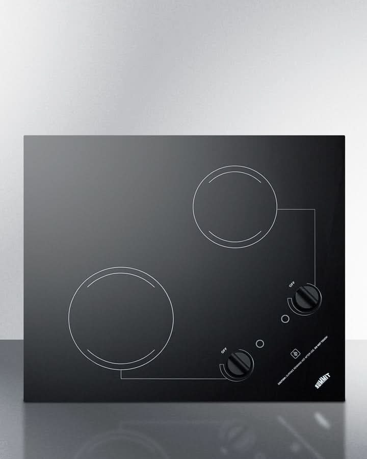 Summit - 21 Wide 115V 2-Burner Radiant Cooktop - CR2B121
