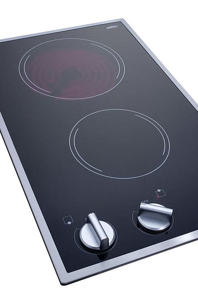 Summit - 12 Wide 115V 2-Burner Radiant Cooktop - CR2B12ST