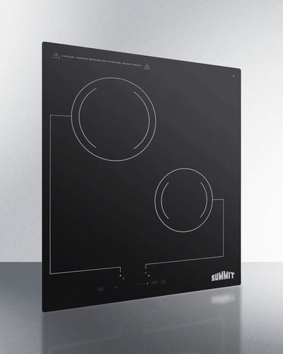 Summit - 18 Wide 220V 2-Burner Radiant Cooktop - CR2B228T