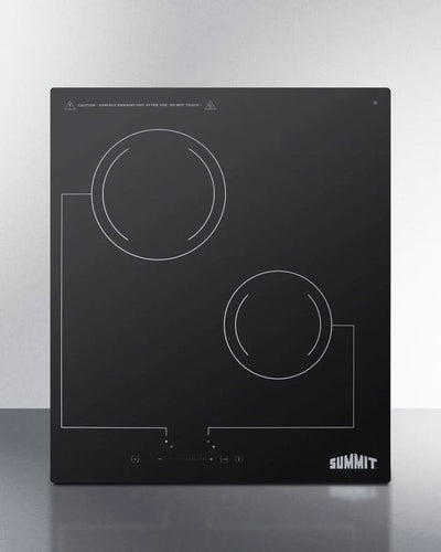 Summit - 18 Wide 220V 2-Burner Radiant Cooktop - CR2B228T