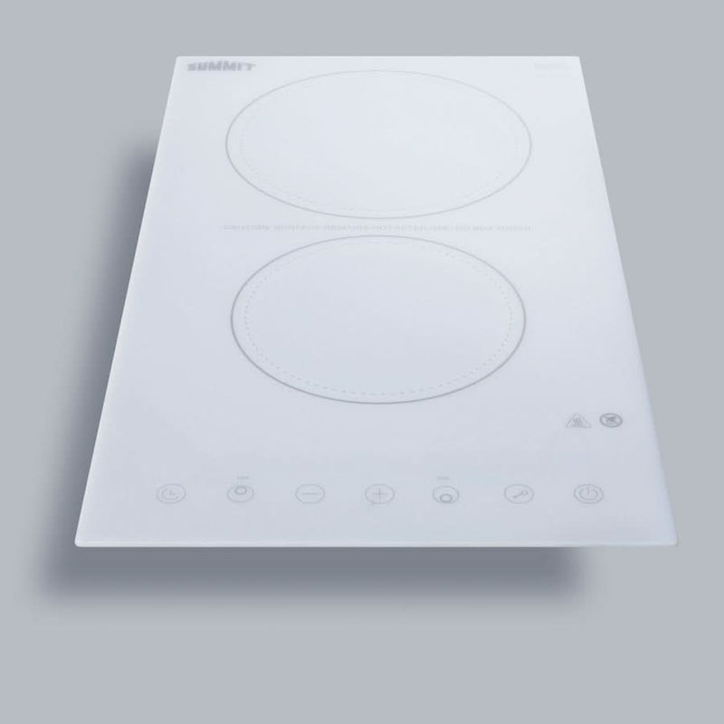Summit - 12 Wide 230V 2-Burner Radiant Cooktop - CR2B23T4W