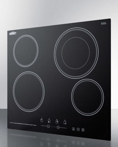 Summit - 24 Wide 230V 4-Burner Radiant Cooktop - CR4B23T5B