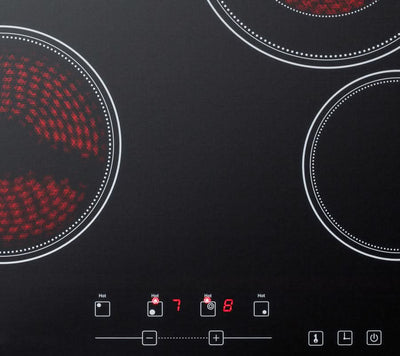 Summit - 24 Wide 230V 4-Burner Radiant Cooktop - CR4B23T5B