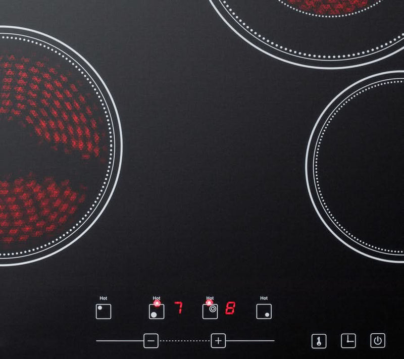 Summit - 24 Wide 230V 4-Burner Radiant Cooktop - CR4B23T5B