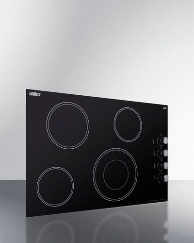 Summit - 30 Wide 208-240V 4-Burner Radiant Cooktop - CR4B30MB