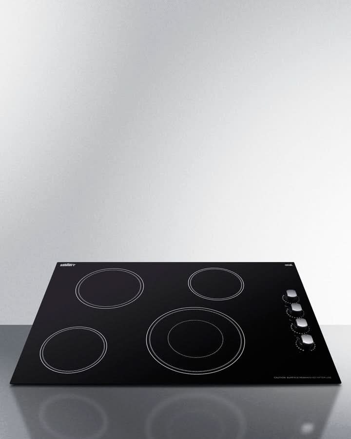 Summit - 30 Wide 208-240V 4-Burner Radiant Cooktop - CR4B30MB