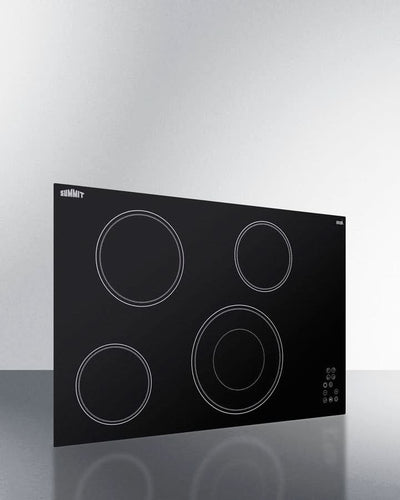 Summit - 30 Wide 208-240V 4-Burner Radiant Cooktop - CR4B30T11B